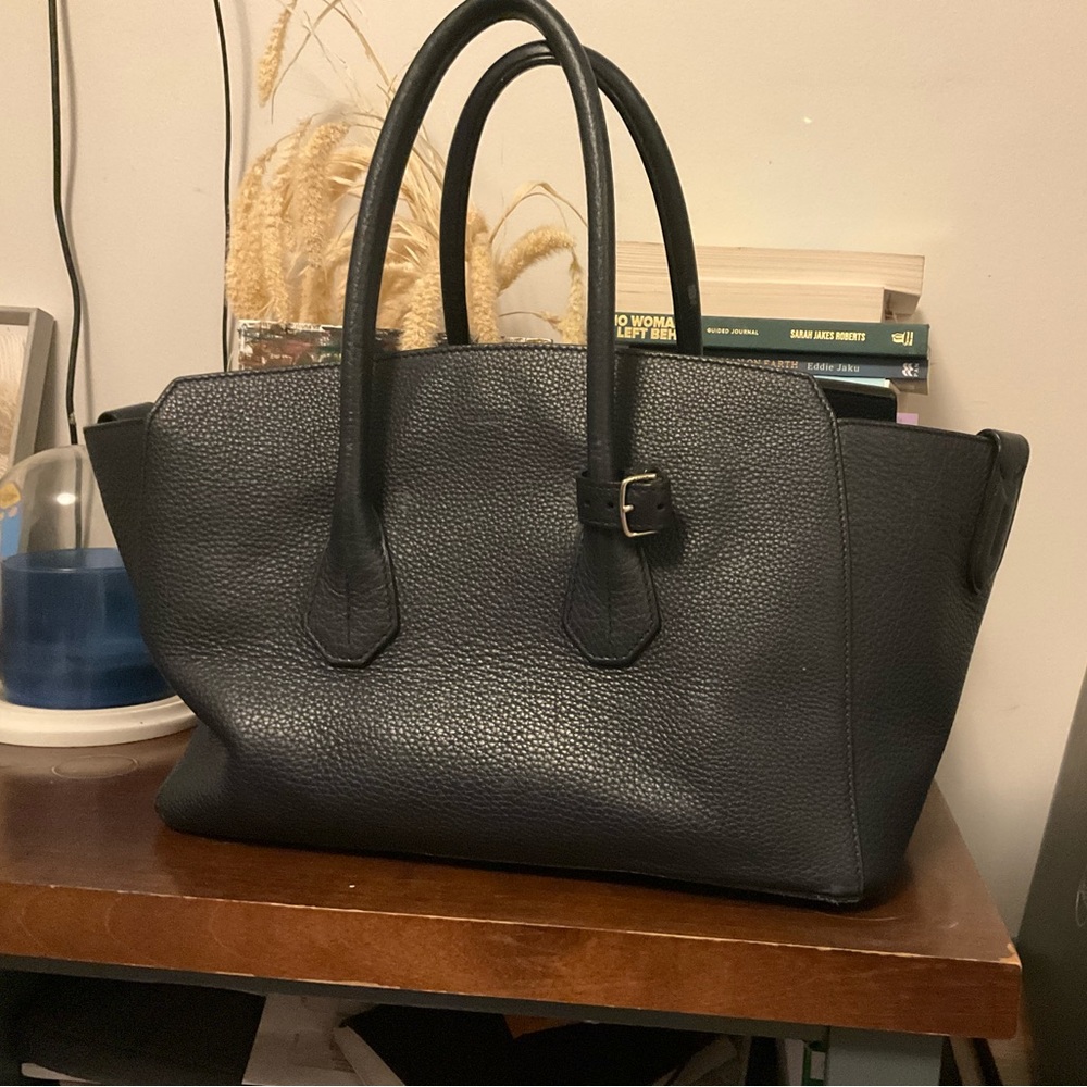 100% leather navy blue bag